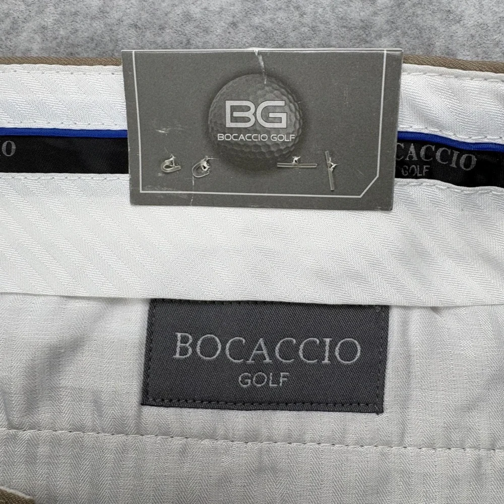 Bocaccio Golf Shorts Mens 42 Khaki Expandable Waist Stretch Performance Golfing